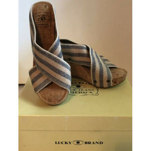 Lucky Brand LK-Miller 2 Cork Platform Wedge Sandals Women's Size 6 M